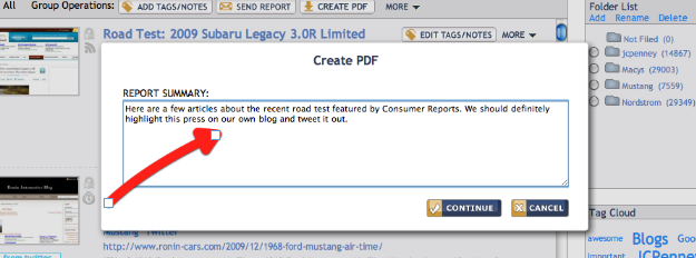 Small report summary box